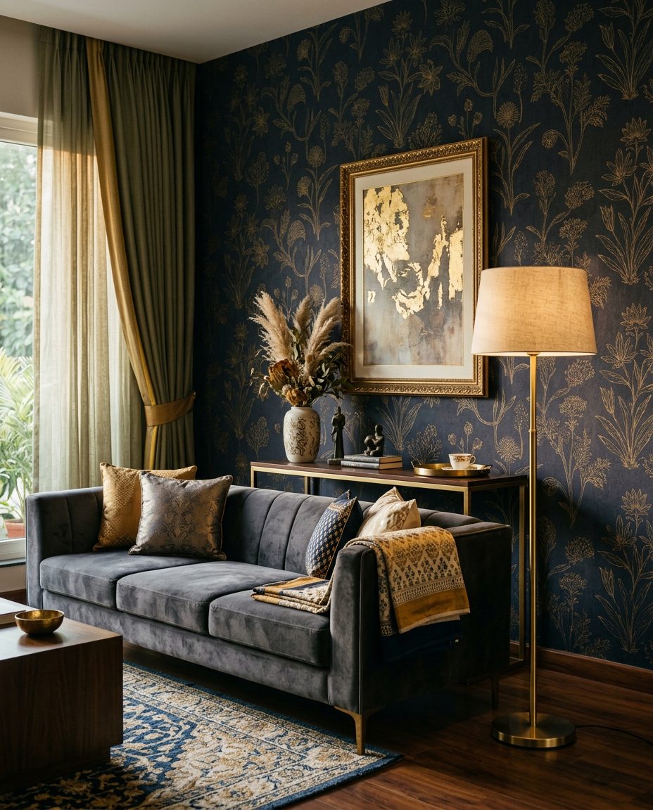Designer living room interior by Interior Darbar in Delhi